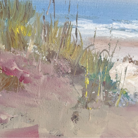 Vintage Original Seascape at Sunrise with Dunes by Artist John Szekes 18 x 14 - Picture 4 of 12